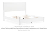 Binterglen White King/California King Panel Headboard/Footboard and Slats