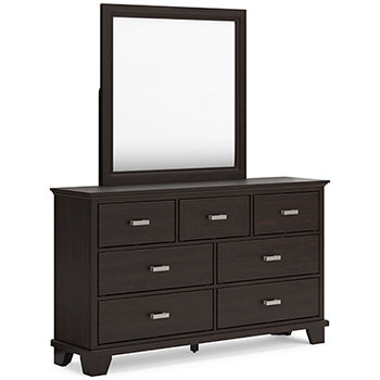 Covetown Dark Brown Bedroom Mirror