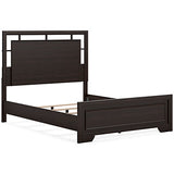 Covetown Dark Brown Queen Panel Headboard/Footboard And Slats