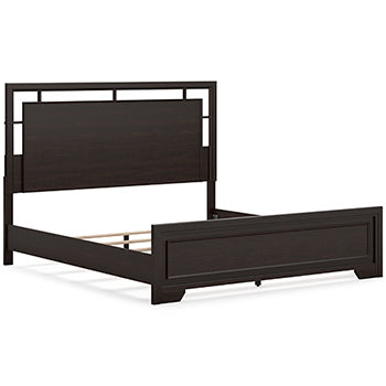 Covetown Dark Brown King/California King Panel Headboard/Footboard And Slats