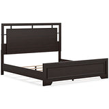 Covetown Dark Brown King/California King Panel Headboard/Footboard And Slats