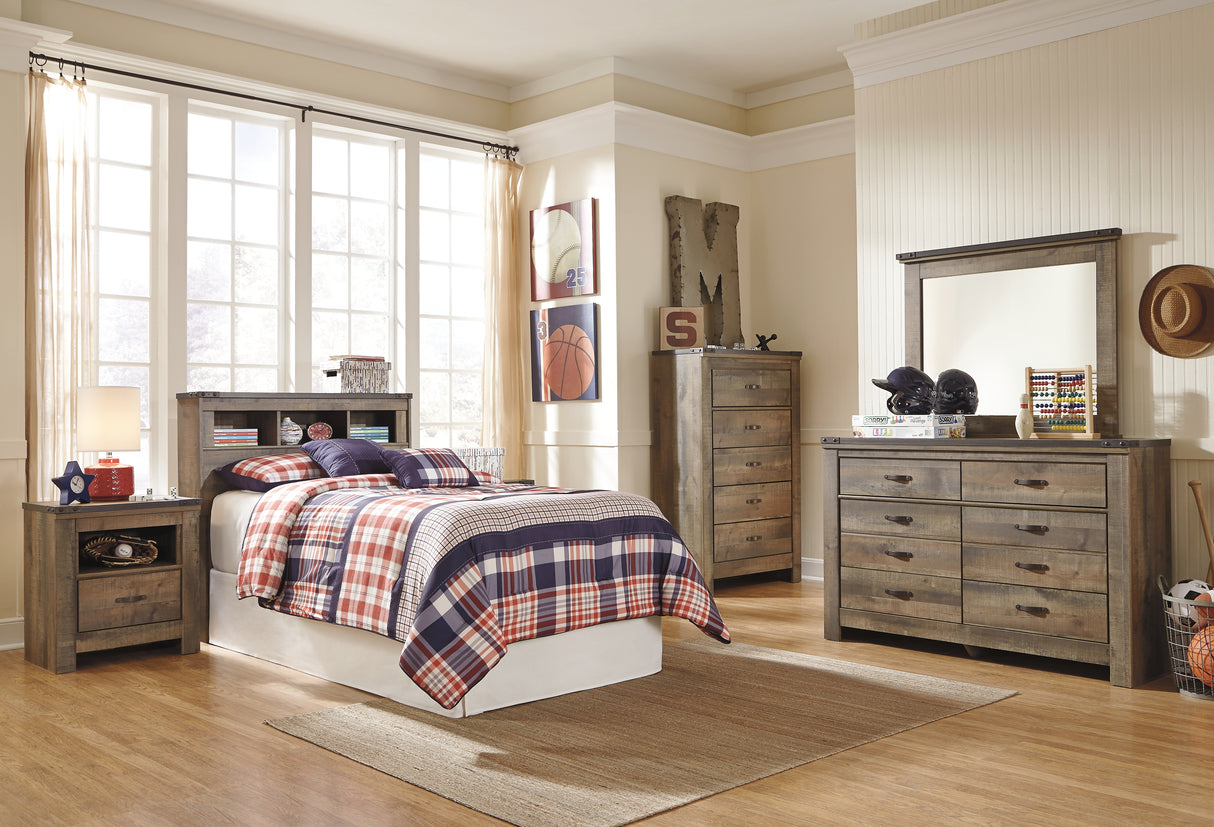 Trinell Brown Twin Bookcase Headboard