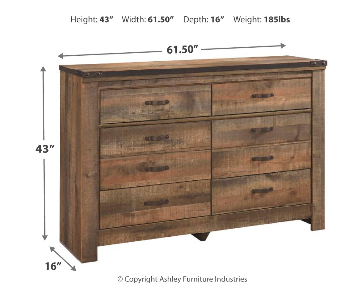 Trinell Queen Panel Headboard, Dresser, Mirror, Chest and Nightstand