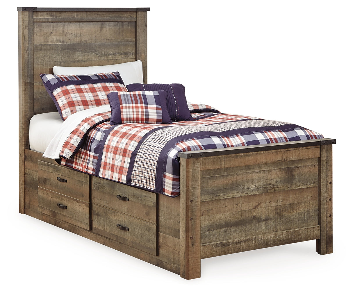 Trinell Twin Panel Bed with 2 Storage Drawers