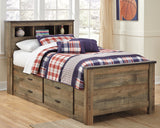 Trinell Twin Panel Bed with Storage and Nightstand