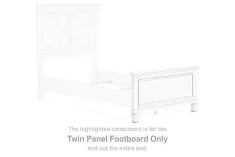 Fortman White Twin Panel Footboard