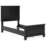 Lanolee Black Twin Panel Footboard