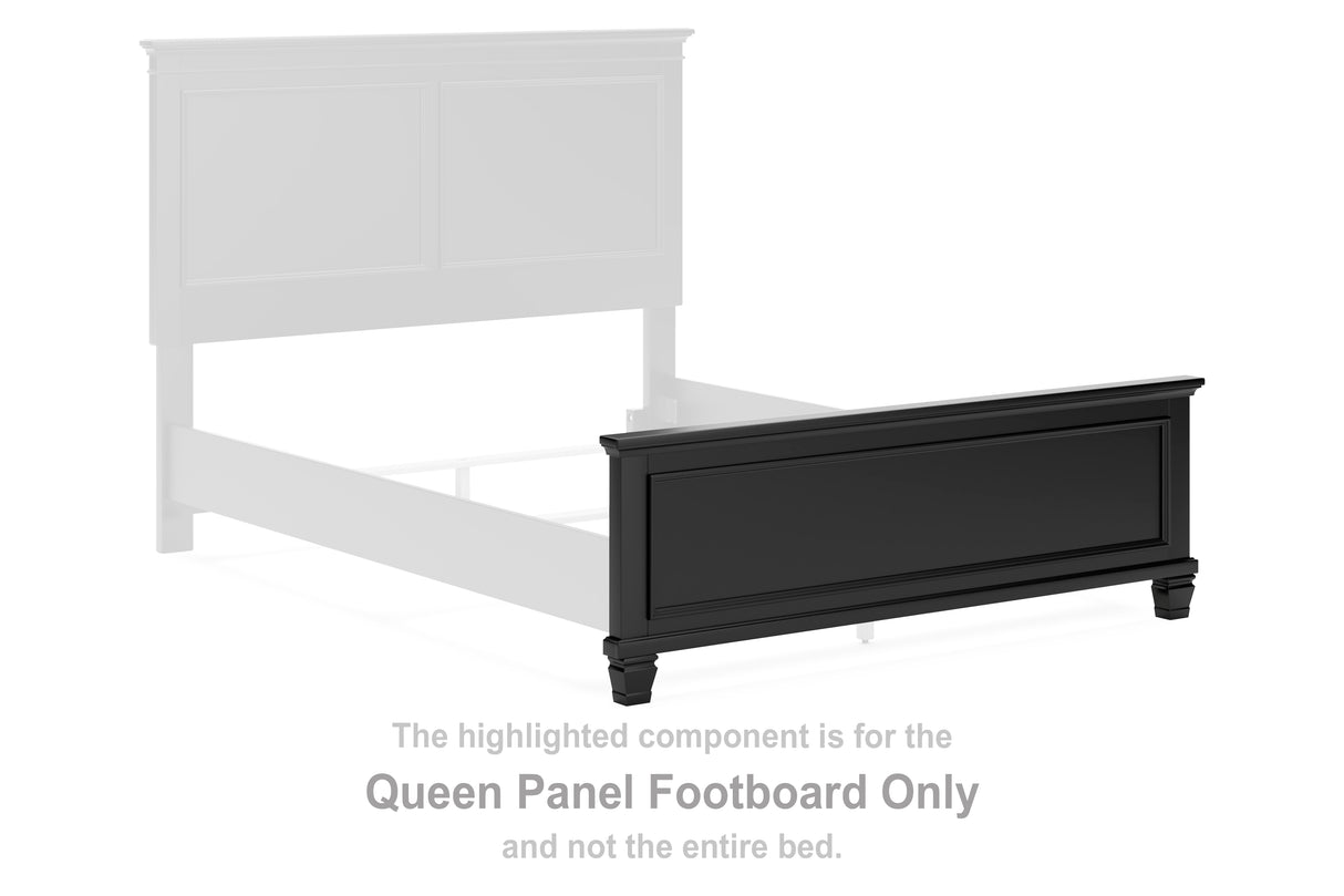 Lanolee Black Queen Panel Footboard