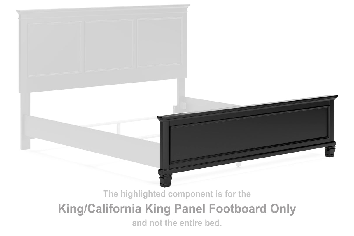 Lanolee Black King/California King Panel Footboard