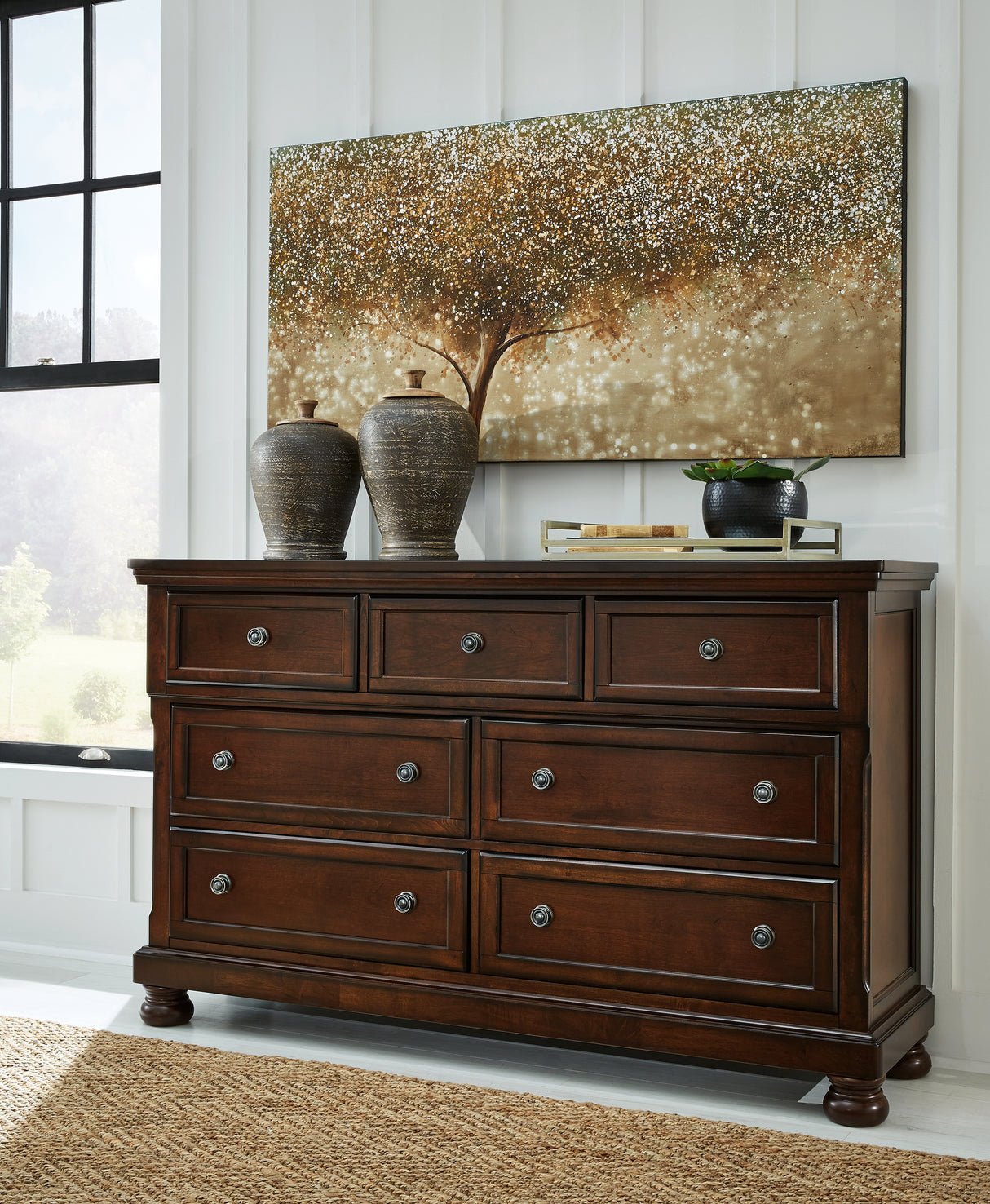 Porter California King Panel Bed, Dresser, Mirror and Chest