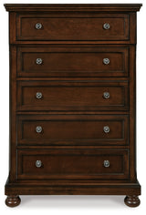 Porter California King Panel Bed, Dresser, Mirror, Chest and 2 Nightstands