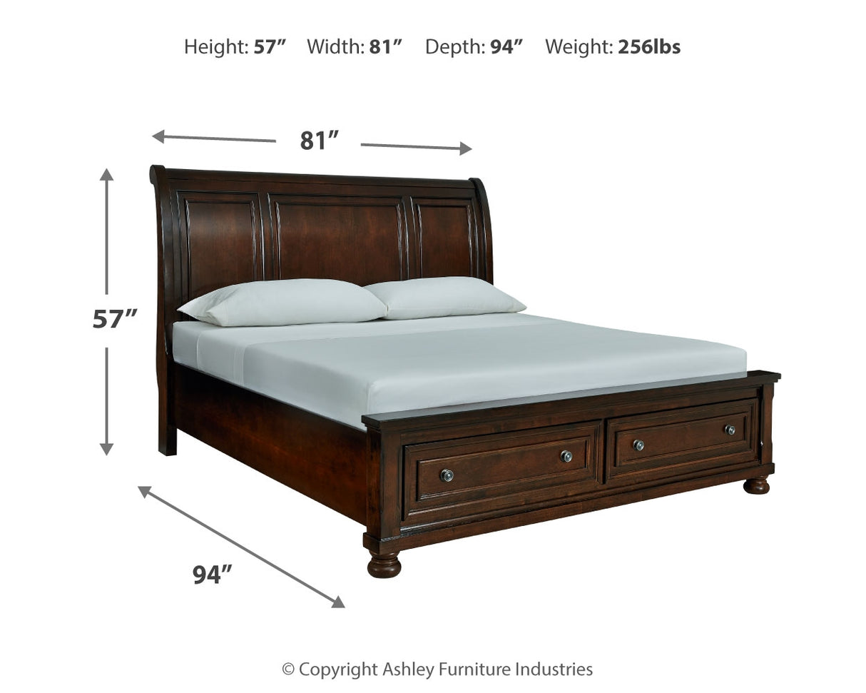 Porter King Sleigh Bed, Dresser, Mirror, Chest and Nightstand