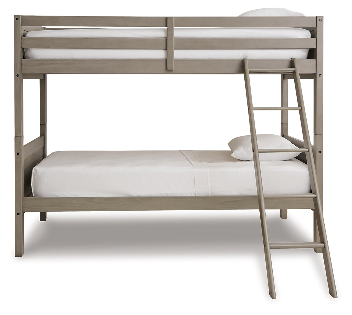 Lettner Light Gray Twin/Twin Bunk Bed With Ladder