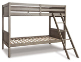 Lettner Light Gray Twin/Twin Bunk Bed With Ladder