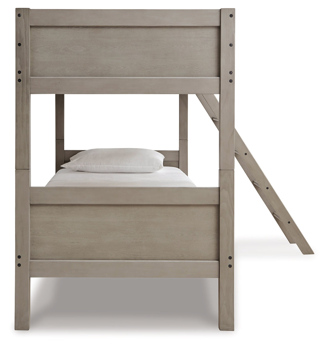 Lettner Light Gray Twin/Twin Bunk Bed With Ladder