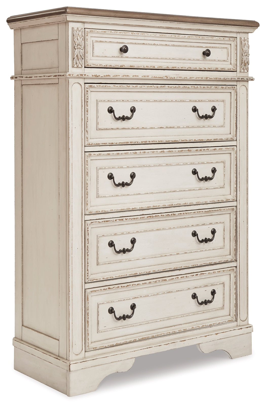 Realyn Twin Panel Bed, Dresser, Mirror, Chest and Nightstand