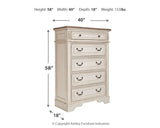 Realyn King Panel Bed, Dresser, Mirror, Chest, Vanity and Nightstand