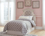 Realyn Chipped White Twin Upholstered Panel Headboard