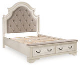 Realyn Queen Upholstered Bed, Dresser, Mirror, Chest and Nightstand