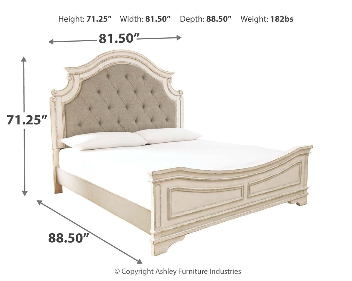 Realyn King Panel Bed, Dresser, Mirror, Chest and 2 Nightstands