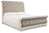 Realyn Queen Upholstered Sleigh Bed and Chest