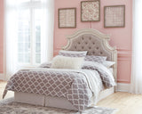 Realyn Chipped White Full Upholstered Panel Headboard