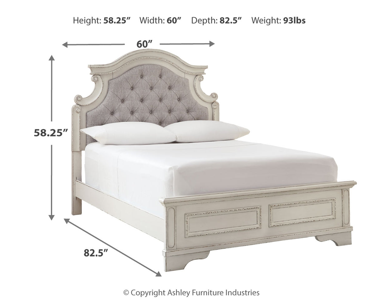 Realyn Full Panel Bed, Dresser, Mirror and Nightstand