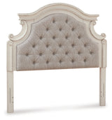 Realyn Chipped White Full Upholstered Panel Headboard