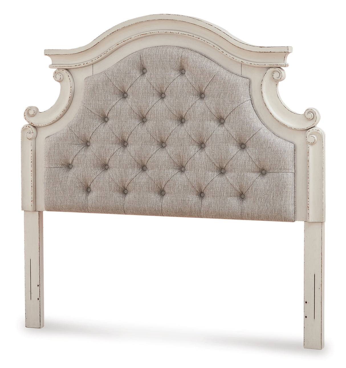 Realyn Chipped White Full Upholstered Panel Headboard