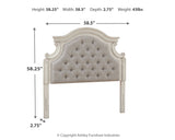 Realyn Chipped White Full Upholstered Panel Headboard