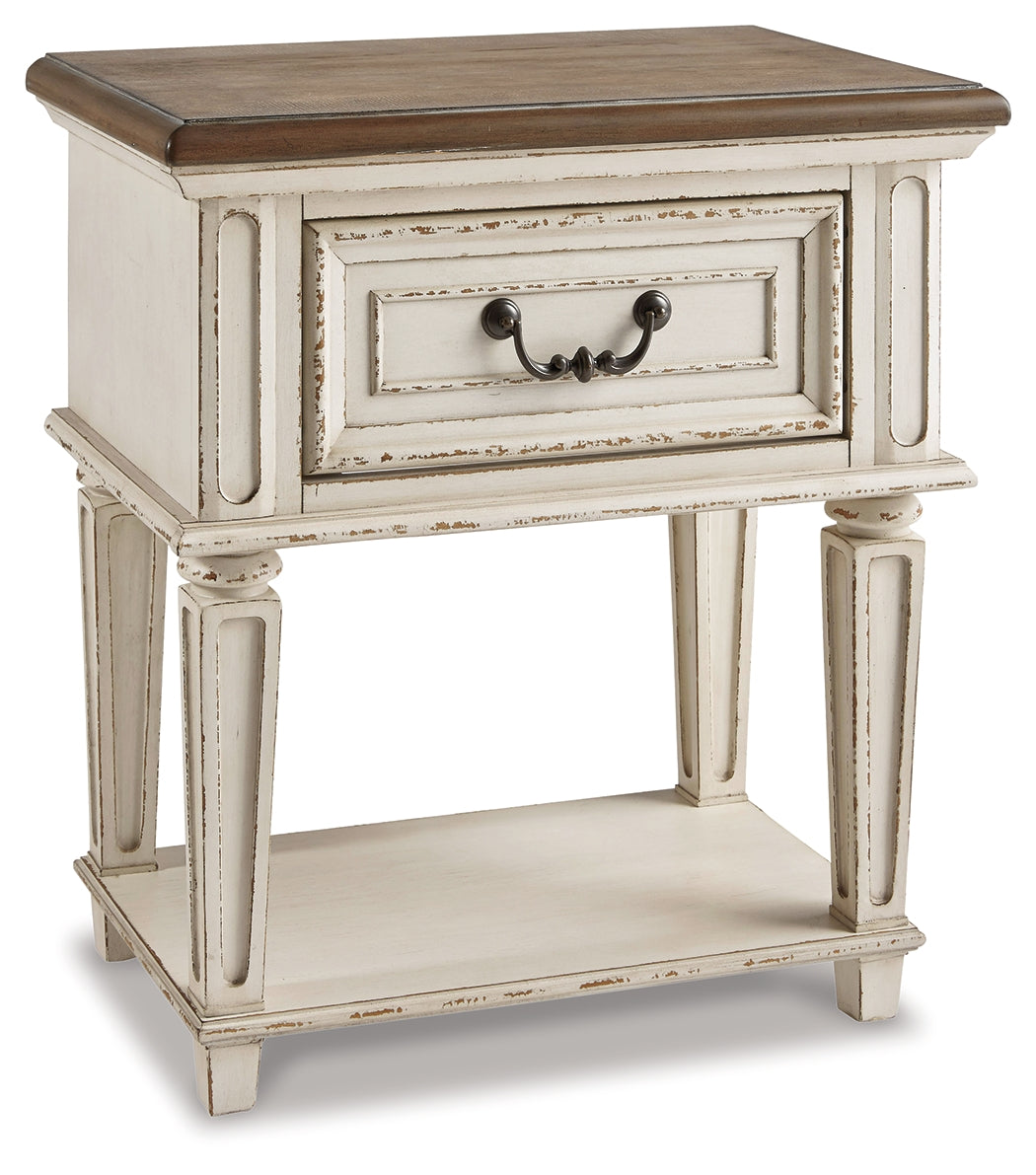 Realyn Chipped White Nightstand