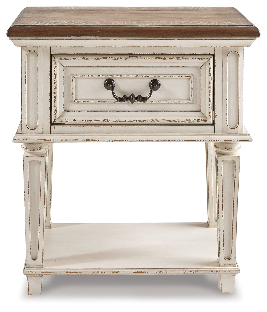 Realyn Chipped White Nightstand