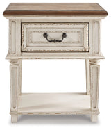 Realyn Chipped White Nightstand