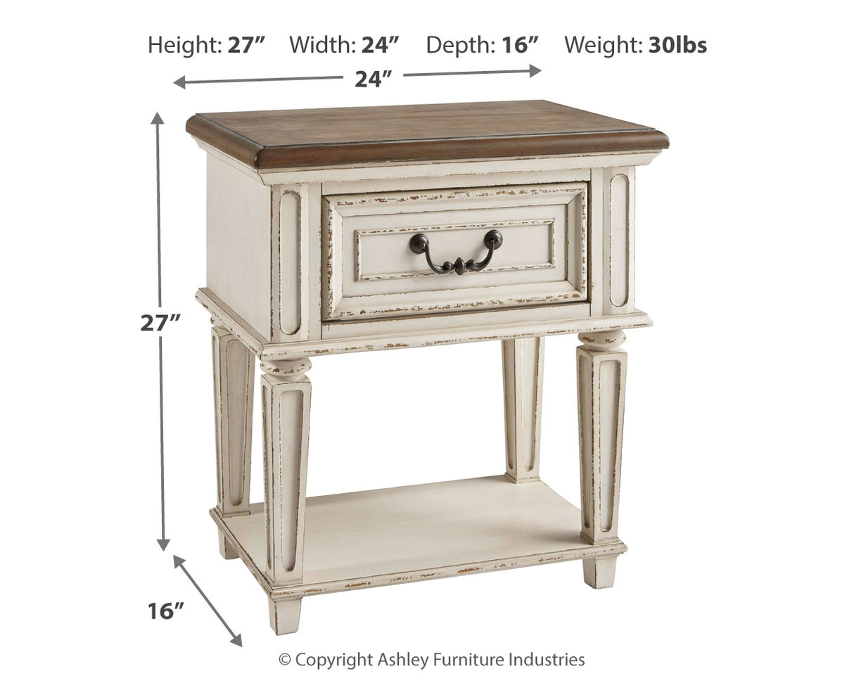 Realyn Chipped White Nightstand