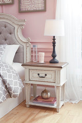 Realyn Chipped White Nightstand