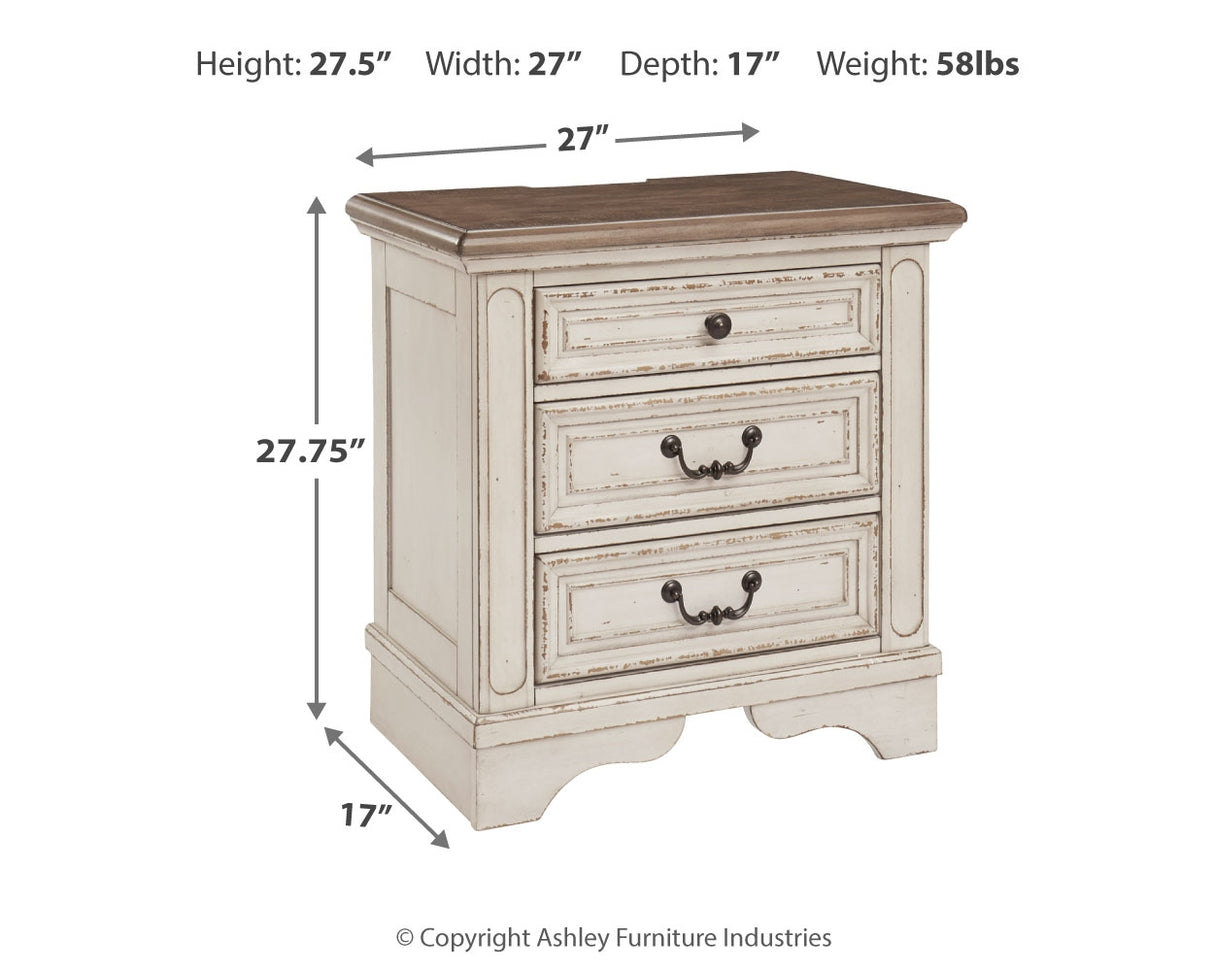 Realyn Full Panel Bed, Dresser, Mirror and Nightstand