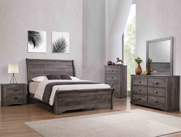 Coralee Queen Footboard Grey