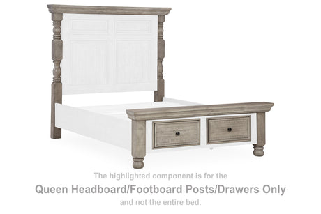 Harrastone Queen Headboard/Footboard Posts/Drawers