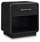 Roanhowe Black Nightstand