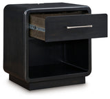 Roanhowe Black Nightstand