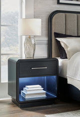 Roanhowe Black Nightstand