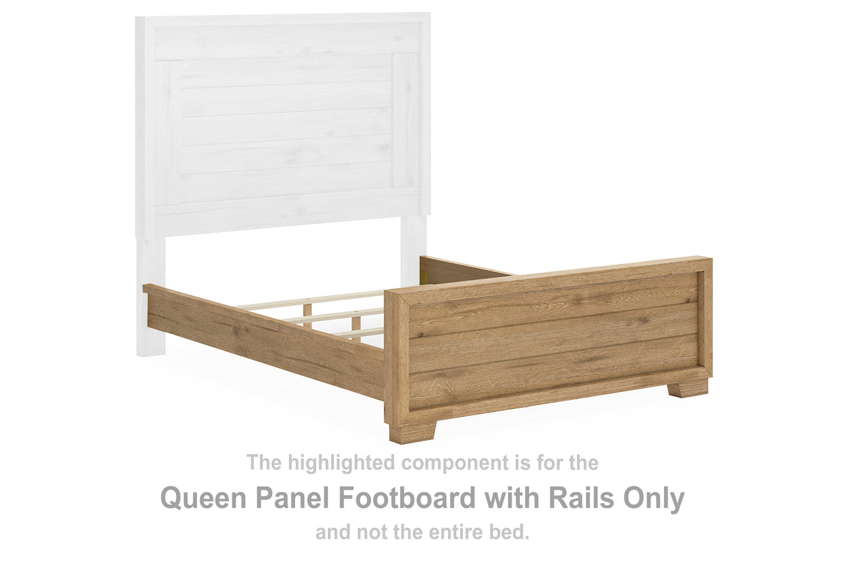 Galliden Light Brown Queen Panel Footboard With Rails