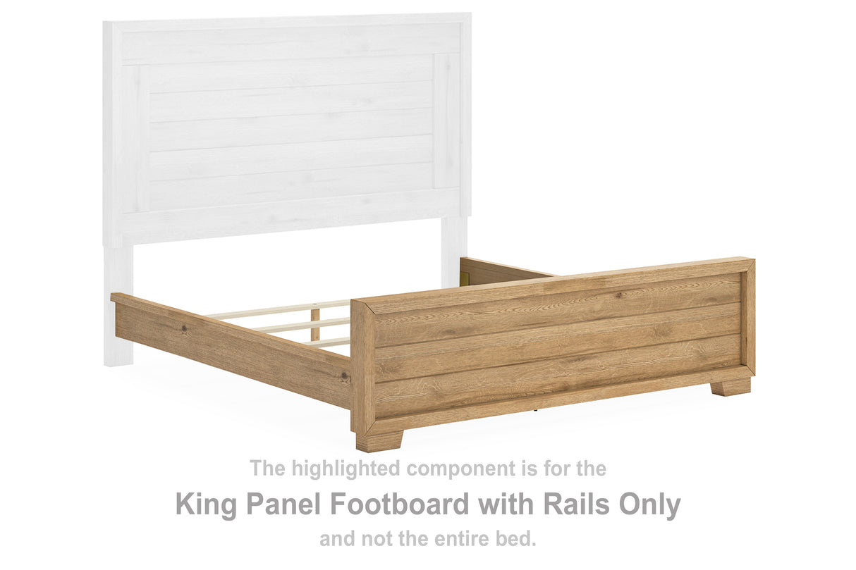 Galliden Light Brown King Panel Footboard With Rails