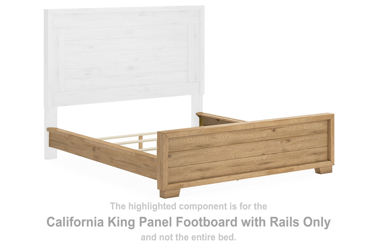 Galliden Light Brown California King Panel Footboard With Rails