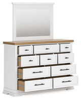 Ashbryn King Panel Storage Bed, Dresser and Mirror