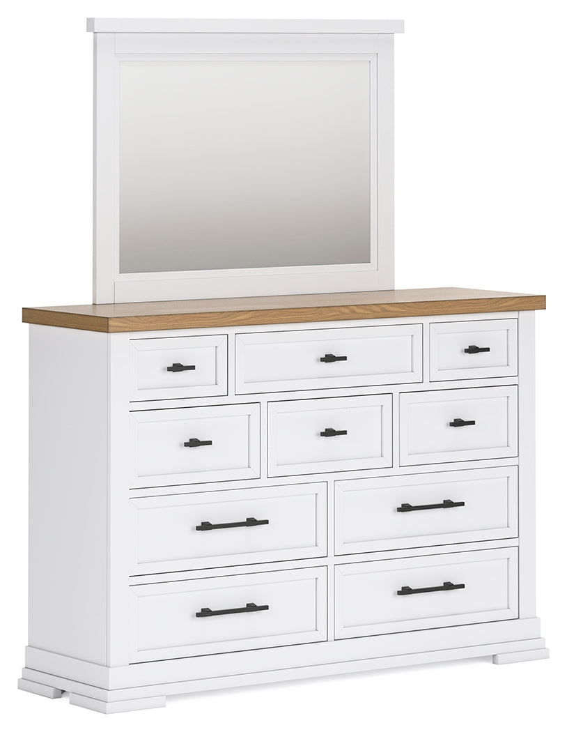 Ashbryn Queen Panel Storage Bed, Dresser and Mirror