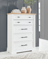 Ashbryn White/Natural Chest Of Drawers