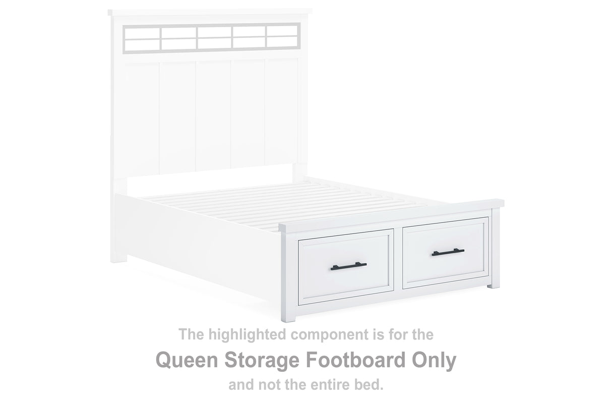 Ashbryn White/Natural Queen Storage Footboard