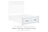 Ashbryn White/Natural Queen Storage Footboard