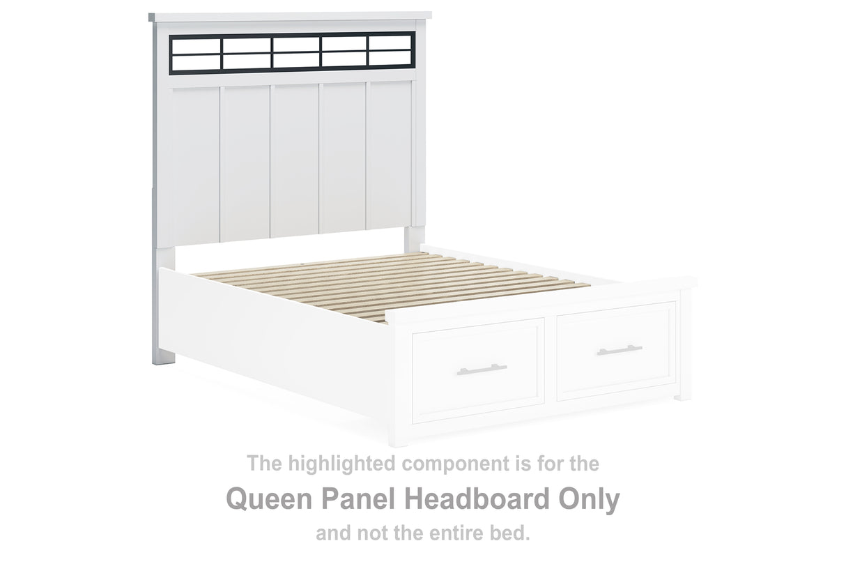 Ashbryn White/Natural Queen Panel Headboard